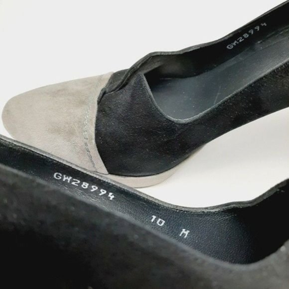STUART WEITZMAN Genuine Suede Leather Pumps High Heel Stiletto Black Grey Sz 10 - Picture 12 of 13